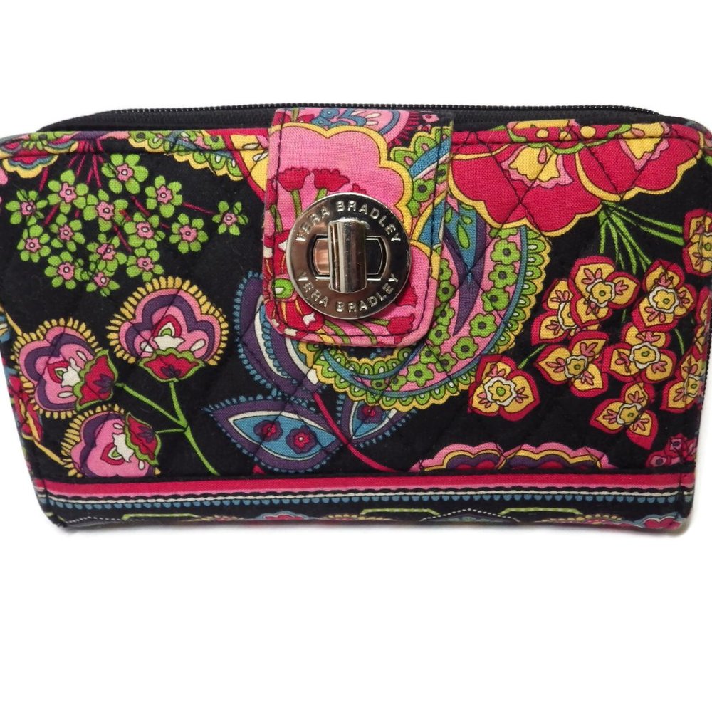 VERA BRADLEY TURNLOCK WALLET Symphony in Hue/ Retired 2009